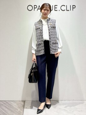 「アイテム（その他ヘアアクセサリー、ブルー系）」を使った、もんちゃんさん（レディース・167cm）の冬コーディネート