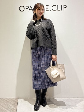 「アイテム（その他ヘアアクセサリー、ブルー系）」を使った、もんちゃんさん（レディース・167cm）の冬コーディネート