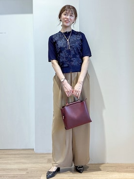 「オフィスカジュアル」｜「アイテム（パンツ）」を使った、もんちゃんさん（レディース・167cm）の夏コーディネート