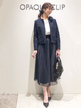 「アイテム（その他ヘアアクセサリー、ブルー系）」を使った、もんちゃんさん（レディース・167cm）の春コーディネート