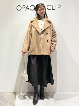 「アイテム（その他ヘアアクセサリー、ブルー系）」を使った、もんちゃんさん（レディース・167cm）の冬コーディネート