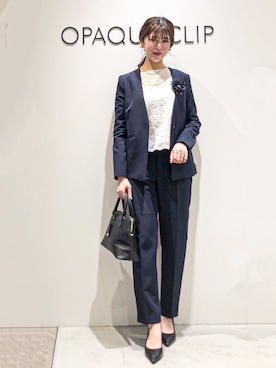 「アイテム（その他ヘアアクセサリー、ブルー系）」を使った、もんちゃんさん（レディース・167cm）の春コーディネート