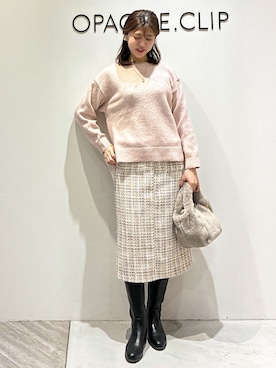 「アイテム（その他ヘアアクセサリー、ブルー系）」を使った、もんちゃんさん（レディース・167cm）の冬コーディネート
