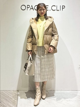 「アイテム（チャーム、ブラウン系）」を使った、もんちゃんさん（レディース・167cm）の冬コーディネート