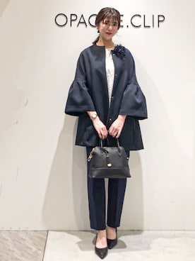 「アイテム（その他ヘアアクセサリー、ブルー系）」を使った、もんちゃんさん（レディース・167cm）の春コーディネート