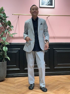 「DRESSTERIOR（ドレステリア）のオーバーラップサークル ソックス（ソックス/靴下、グレー系）」を使った、torigoeさん（メンズ・164cm）の春コーディネート