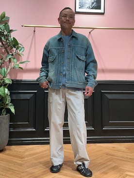 「DRESSTERIOR（ドレステリア）のオーバーラップサークル ソックス（ソックス/靴下、グレー系）」を使った、torigoeさん（メンズ・164cm）の春コーディネート