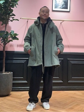 「アイテム（モッズコート、グリーン系）」を使った、torigoeさん（メンズ・164cm）の冬コーディネート