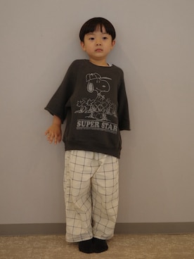 「FRUIT OF THE LOOM（フルーツオブザルーム）のアイテム」を使った、deee🐏さん（キッズ・90cm）の秋コーディネート