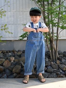 「アイテム（キャップ）」を使った、deee🐏さん（キッズ・90cm）の春コーディネート