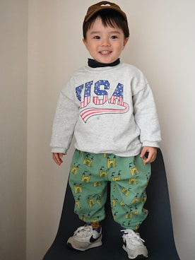 「BOBO CHOSES（ボボショーズ）のアイテム」を使った、deee🐏さん（キッズ・90cm）の春コーディネート