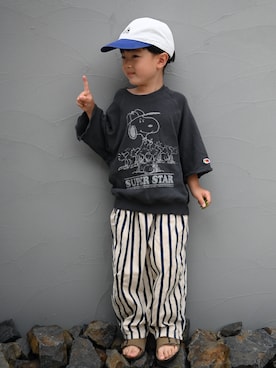 「ZARA KIDSのアイテム」を使った、deee🐏さん（キッズ・90cm）の夏コーディネート