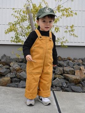 「NIKE（ナイキ）のNIKE ナイキ 12-16WAFFLE TRAINER 2 (TD) ワッフルトレーナー 2 KDC6479 100WHITE/BLACK（スニーカー、ホワイト系）」を使った、deee🐏さん（キッズ・90cm）の冬コーディネート