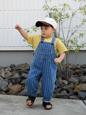 「GLOBAL WORK（グローバルワーク）のアイテム（帽子）」を使った、deee🐏さん（キッズ・90cm）の秋コーディネート