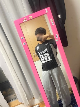 「ADRER（アドラー）のSuper Wide Balloon Pants / スーパーワイド バルーンパンツ（デニムパンツ、グレー系）」を使った、しょーたさん（メンズ・170cm）の春コーディネート
