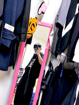 「ADRER（アドラー）のADRER The Game T-shirt / アドラー ザ ゲーム Tシャツ（Tシャツ/カットソー、ブラック系）」を使った、しょーたさん（メンズ・170cm）の夏コーディネート