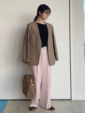 「SLOBE IENA（スローブイエナ）の《追加2》SLOBE ベネチアンチェーンブレスレット K10（ブレスレット、ゴールド系）」を使った、hiraoさん（レディース・156cm）の春コーディネート