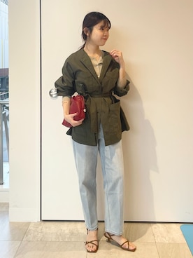 「SLOBE IENA（スローブイエナ）の《追加2》SLOBE ベネチアンチェーンブレスレット K10（ブレスレット、ゴールド系）」を使った、hiraoさん（レディース・156cm）の春コーディネート