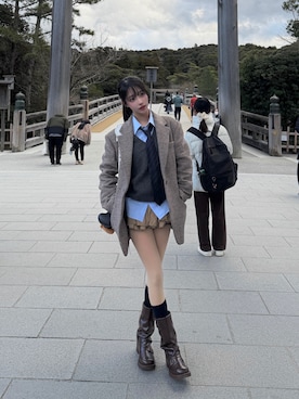 「KHAKIPOINT（カーキポイント）のアイテム」を使った、mione811さん（レディース・160cm）の春コーディネート