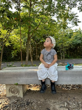 「H&M（エイチ・アンド・エム）のアイテム（シューズ）」を使った、mukuさん（キッズ・100cm）の春コーディネート