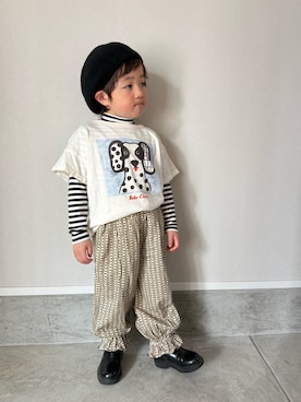 「BOBO CHOSES（ボボショーズ）のアイテム」を使った、mukuさん（キッズ・100cm）の春コーディネート