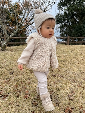 「ZARA（ザラ）のアイテム（帽子）」を使った、mukuさん（キッズ・100cm）の春コーディネート