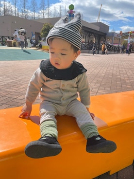 「petit main（プティマイン）のアイテム」を使った、mukuさん（キッズ・80cm）の春コーディネート