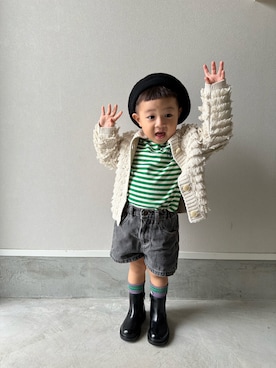 「H&M（エイチ・アンド・エム）のアイテム（シューズ）」を使った、mukuさん（キッズ・100cm）の春コーディネート