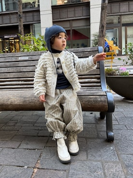 「BOBO CHOSES（ボボショーズ）のアイテム」を使った、mukuさん（キッズ・100cm）の春コーディネート