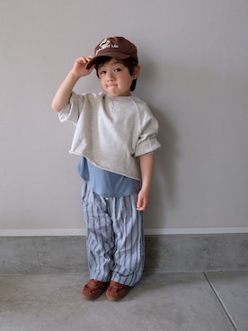 「アイテム（キャップ）」を使った、mukuさん（キッズ・100cm）の春コーディネート