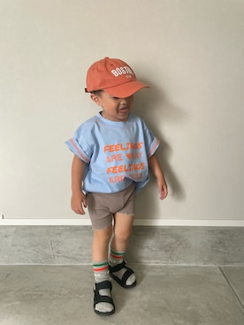 「Mini Rodini（ミニロディーニ）のアイテム」を使った、mukuさん（キッズ・100cm）の春コーディネート