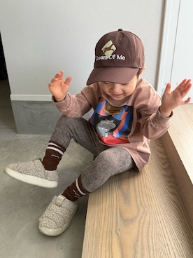 「Mini Rodini（ミニロディーニ）のアイテム」を使った、mukuさん（キッズ・100cm）の春コーディネート