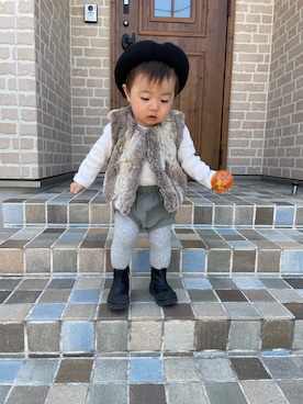 「H&M（エイチ・アンド・エム）のアイテム（シューズ）」を使った、mukuさん（キッズ・100cm）の春コーディネート