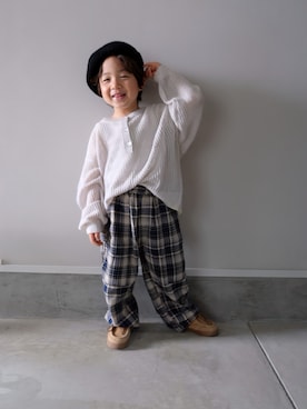 「GLOBAL WORK（グローバルワーク）のアイテム（トップス）」を使った、mukuさん（キッズ・100cm）の秋コーディネート