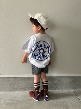 「Mini Rodini（ミニロディーニ）のアイテム」を使った、mukuさん（キッズ・100cm）の春コーディネート