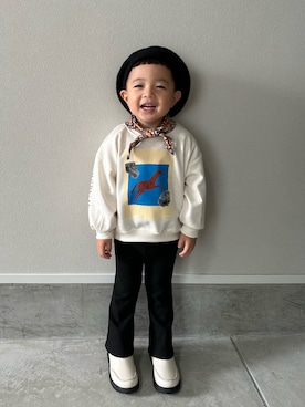 「Misha & Puff（ミーシャアンドパフ）のアイテム」を使った、mukuさん（キッズ・100cm）の春コーディネート