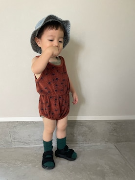 「アイテム（つなぎ/オールインワン）」を使った、mukuさん（キッズ・100cm）の春コーディネート