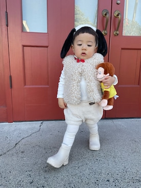 「GAP（ギャップ）のアイテム（トップス）」を使った、mukuさん（キッズ・100cm）の春コーディネート