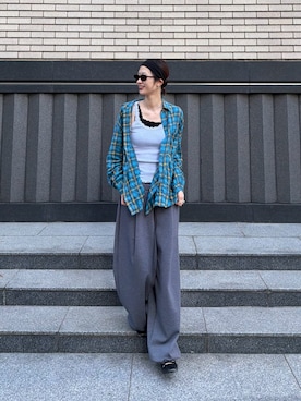 「KAIKO（カイコー）のアイテム」を使った、天音さん（レディース・175cm）の夏コーディネート