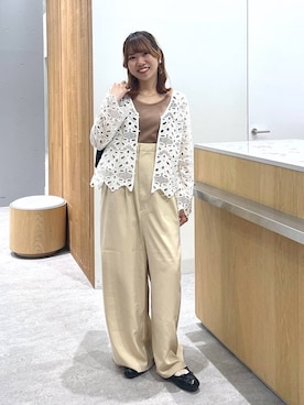 「LEPSIM（レプシィム）のステンレスアソートチョーカー　633036（チョーカー、ゴールド系）」を使った、Michiさん（レディース）の春コーディネート