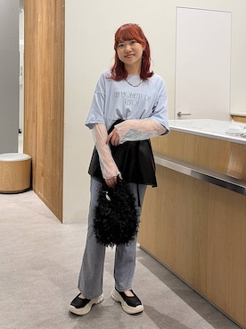 「LEPSIM（レプシィム）のアソートラップベルト　661465（ベルト、ブラック系）」を使った、Michiさん（レディース）の夏コーディネート