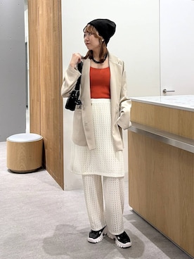 「LEPSIM（レプシィム）のファッションカラーグラス　634404（サングラス、ブラック系）」を使った、Michiさん（レディース）の春コーディネート