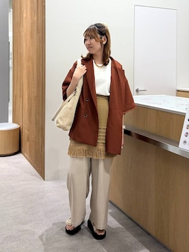 「LEPSIM（レプシィム）のベルトバックルクッションサンダル　638815（サンダル、ホワイト系）」を使った、Michiさん（レディース）の春コーディネート
