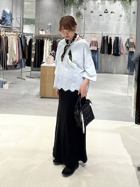 「LEPSIM（レプシィム）のイージーバレエスニーパー　1042670（パンプス、ブラック系）」を使った、Michiさん（レディース）の夏コーディネート