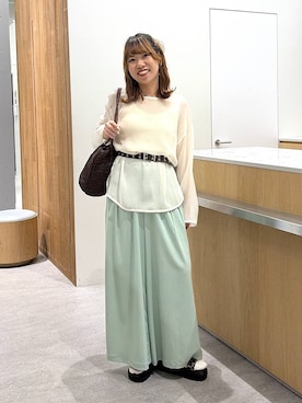 「LEPSIM（レプシィム）のギャザークッションサンダル　638838（サンダル、その他）」を使った、Michiさん（レディース）の春コーディネート