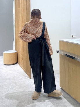 「LEPSIM」｜「アイテム（つなぎ/オールインワン）」を使った、Michiさん（レディース・161cm）の冬コーディネート