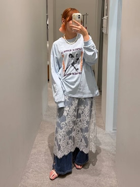 「LEPSIM（レプシィム）のSPICE GIRLS LS　1017579（Tシャツ/カットソー、ブルー系）」を使った、Michiさん（レディース）の秋コーディネート
