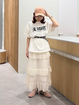 「LEPSIM（レプシィム）の【NEW ERA】イタリアンWASH CAP　647977（キャップ、ピンク系）」を使った、Michiさん（レディース）の春コーディネート