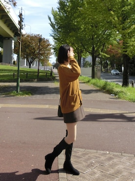 「アイテム（カーディガン/ボレロ）」を使った、ﾑｷﾑｷｺさん（レディース・168cm・10代）の秋コーディネート