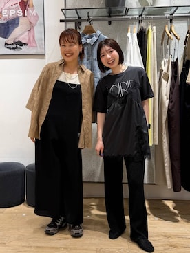 「LEPSIM（レプシィム）のステンレスロングアレンジネックレス　587102（ネックレス、シルバー系）」を使った、つーさんさんの春コーディネート